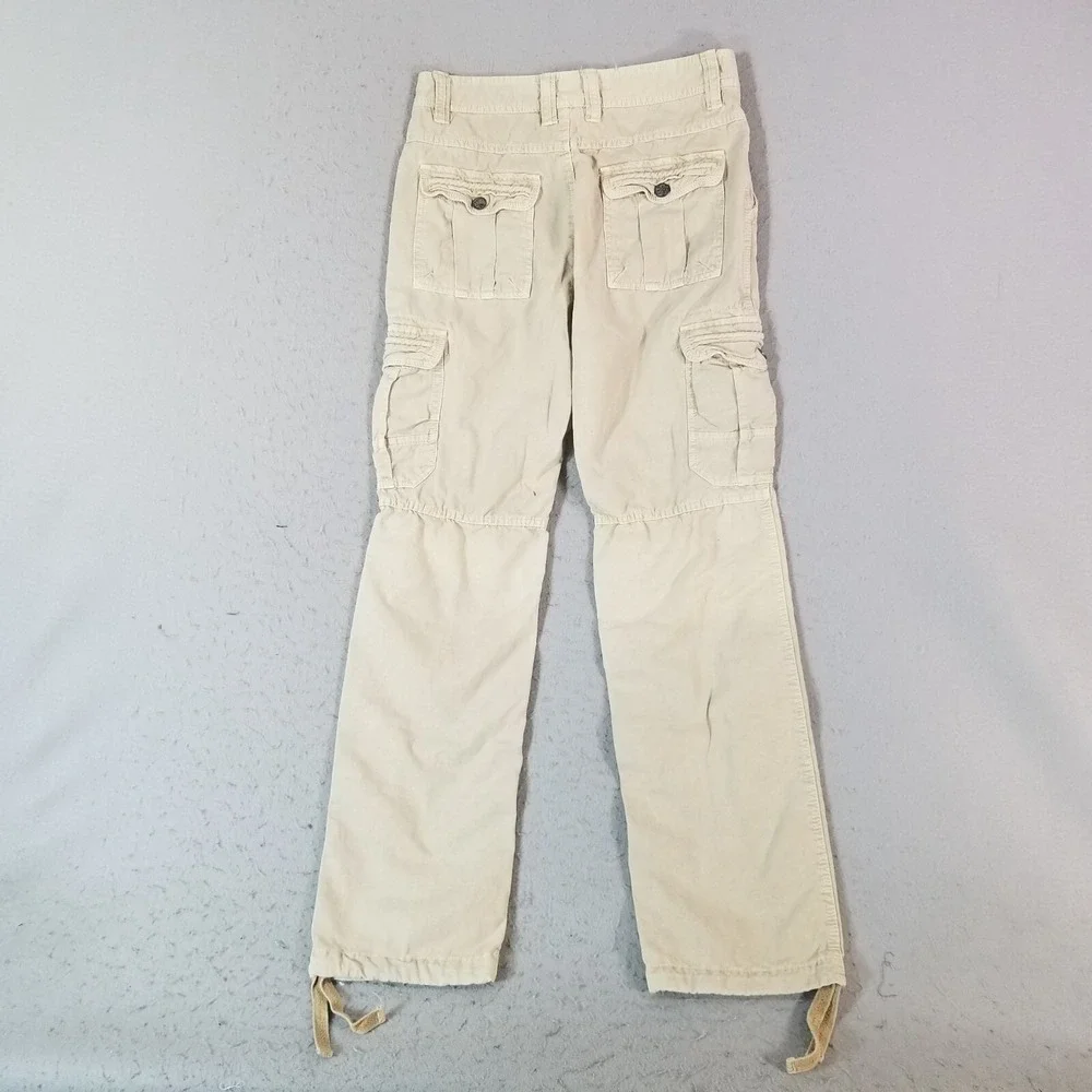 Streetwear Urban cargo pants men's 31x32 beige khaki hipster skate Y2K Hipster